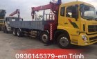 JRD 2017 - Cần bán xe cẩu Dongfeng 4 chân L315, gắn cẩu 8T 10T 12T