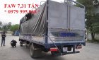 FAW FRR 2017 - Bán xe tải Faw 7,31 tấn thùng khung mui phủ bạt dài 6,25M, liên hệ 0979 995 968