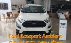 Ford EcoSport   1.5L AT Ambiente 2018 - Bán Ford Ecosport Ambitene màu trắng sản xuất năm 2018, hỗ trợ bảo hiểm thân vỏ, gói phụ kiện, L/h: 0963483132, giao ngay