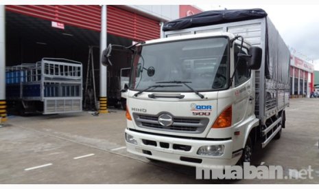 Xe tải 1000kg  Hino 2017 - Bến Tre bán xe tải Hino FC9JLSW-6,6 tấn, thùng bạt dài 6.7m, mở 7 bửng